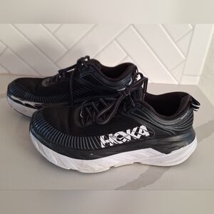 Hoka Black and White Athletic Sneakers